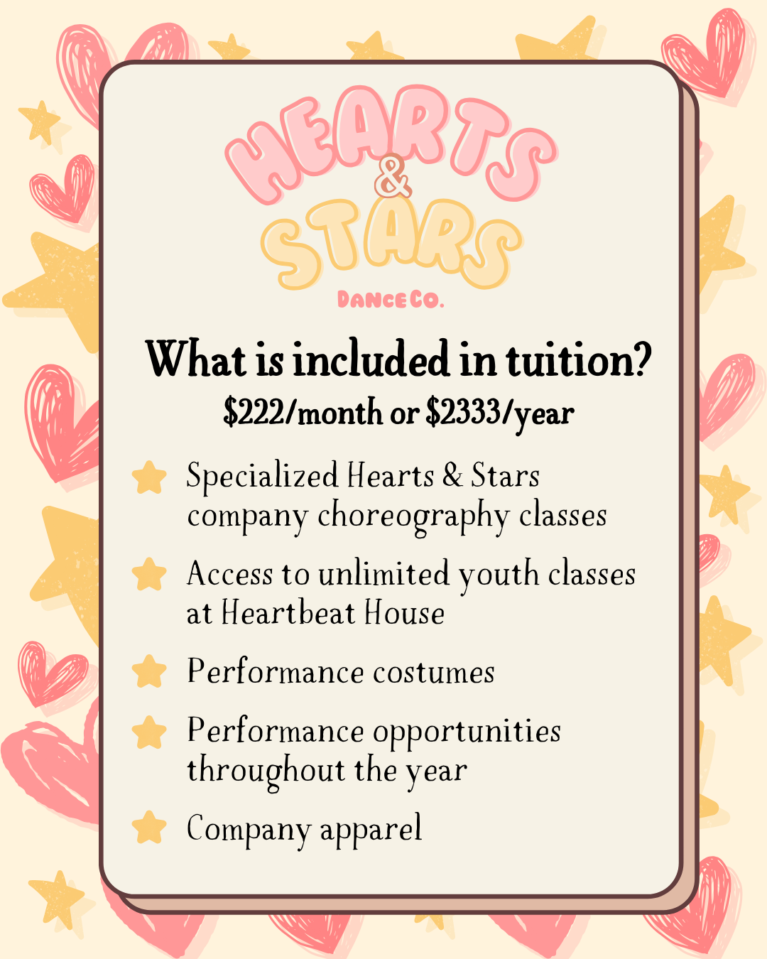 Hearts & Stars Tuition Info