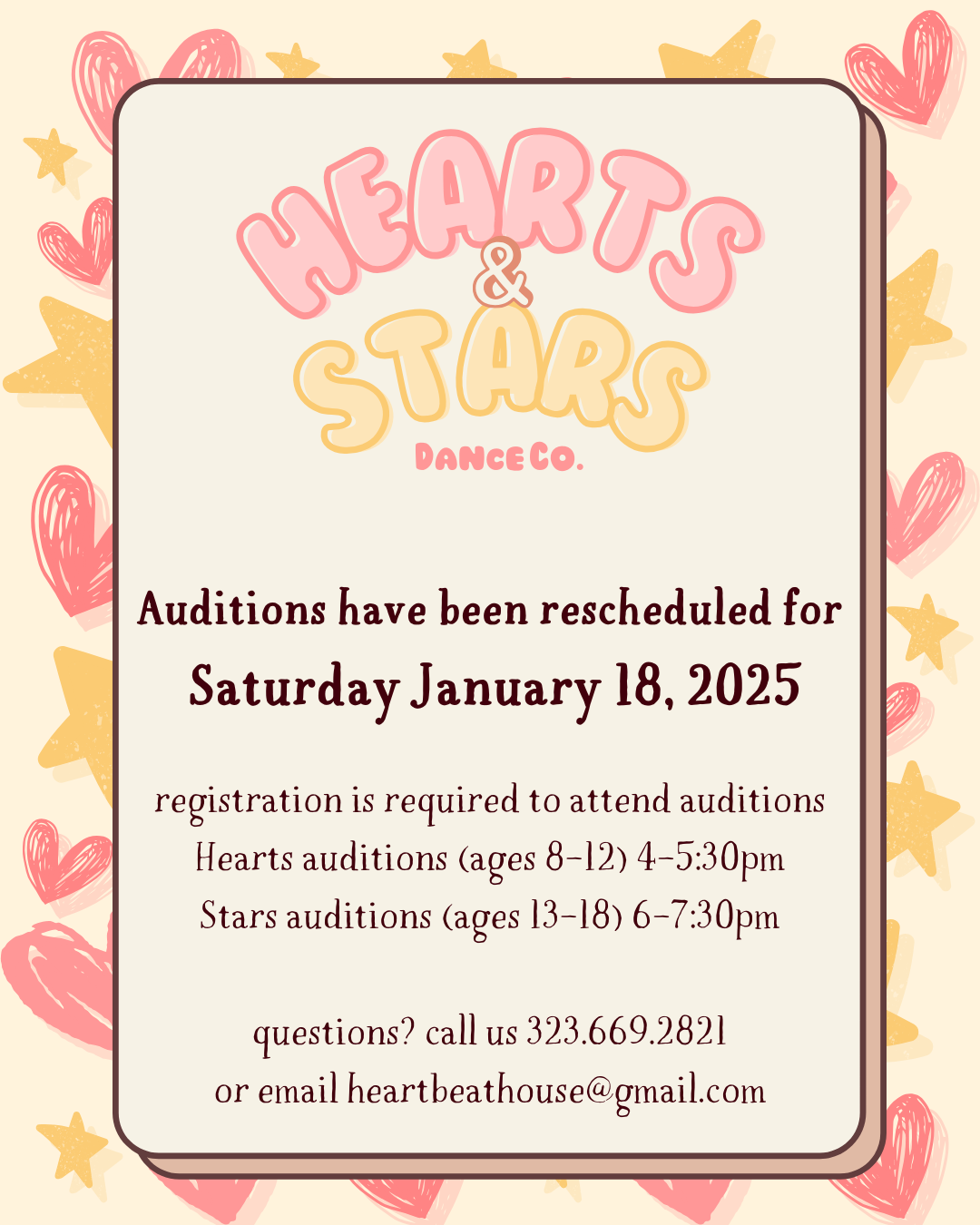 H&S Jan 2025 Audition Announcement